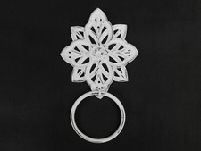 Wrought Iron Towel Ring, Shabby Chic Hand Towel Ring, White, Farmhouse, Bathroom