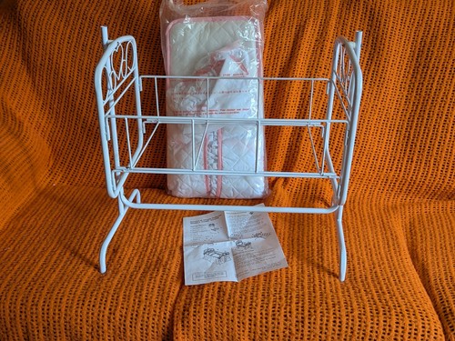 White metal doll bed - white, frame