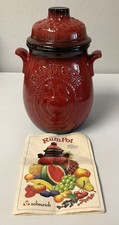 Scheurich Ceramic Rumtopf in Rich Red Colour - Vintage West German Pottery