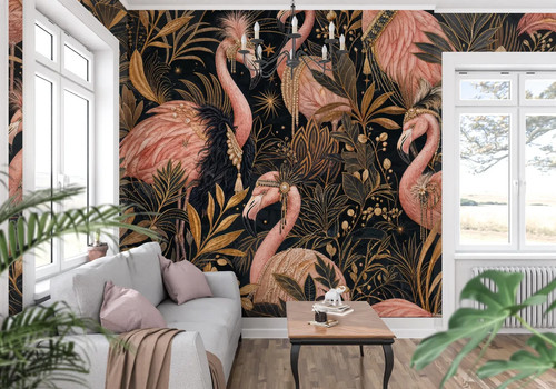 Glamorous jeweled flamingo art - jeweled,