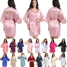 Personalized Robe Wedding Bride Bridesmaid Party Dressing Gown Kimono Sleepwear
