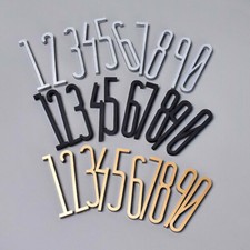 Creative 3D House Door Numbers Self Adhesive 5cm 7cm 10cm black gold silver