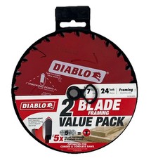 2 Pack DIABLO 7-1/4 in. x 24-Tooth Framing Circular Saw Blade Value Pack