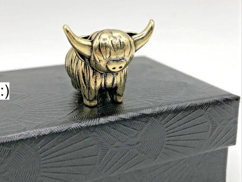 Solid brass mini bull - brass,