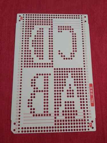 Punchcard from the - a,
