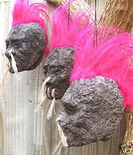 PINK MOHAWK SHRUNKEN HEAD CAR