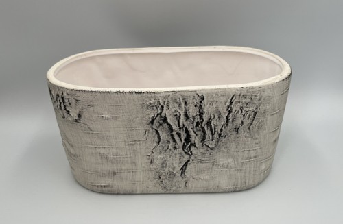 Birch bark effect oval - oval, planter