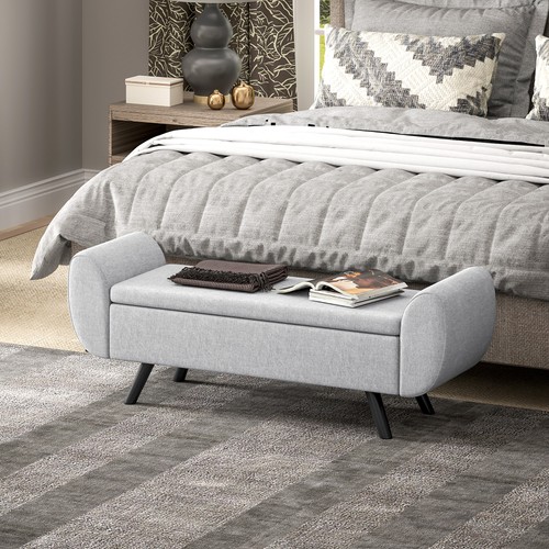 Storage ottoman with armrest - with,