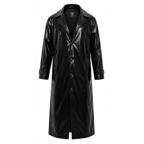 Men black pvc vinyl - vinyl, trench