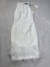 Karen Millen Size 8 White Feather Cocktail Dress Party Wedding NEW Flapper