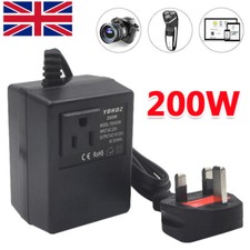 200W 220V/240V to 110V/120V~Step Down Power Voltage Converter Transformer UKPLUG