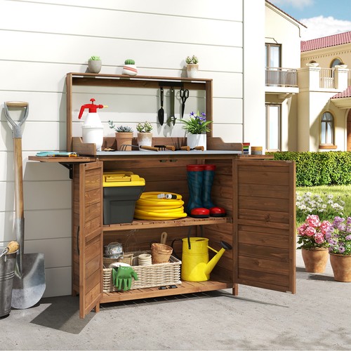Potting bench tabletop wooden - tabletop,