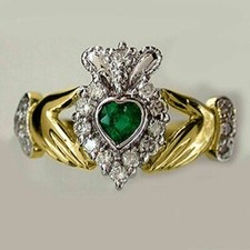 1.25 Ct Heart Cut Emerald &