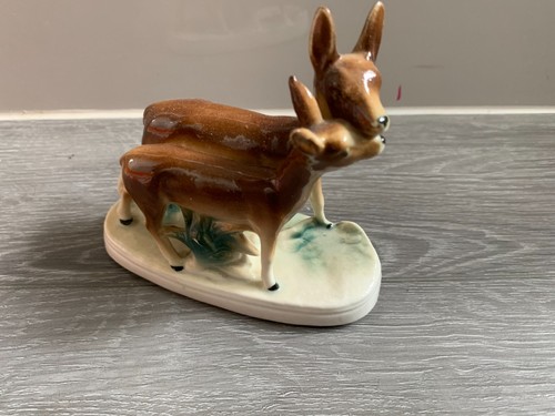 Vintage art porcelain deer - porcelain,
