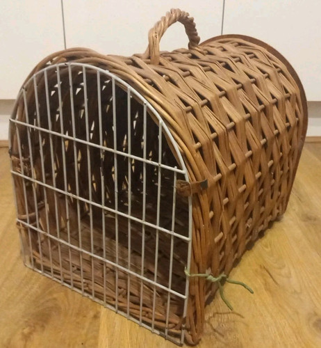Vintage wicker pet carrier - wicker,