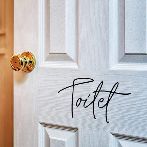 Toilet door sticker - door,