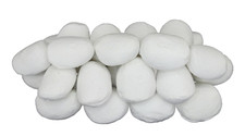 Ceramic Pebbles Replacement Gas Fire 20 White Stones Living Flame Display LPG