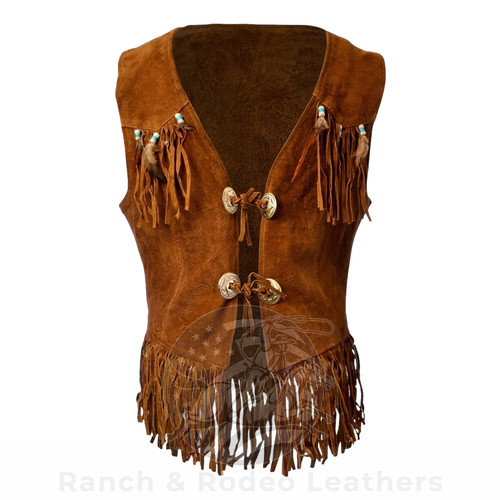 Native american fringed suede - native,