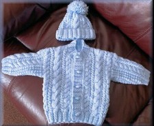 VR69. Aran Baby Cardigan and