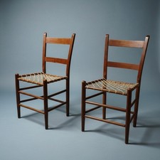 Vintage Pair Wood Ladderback
