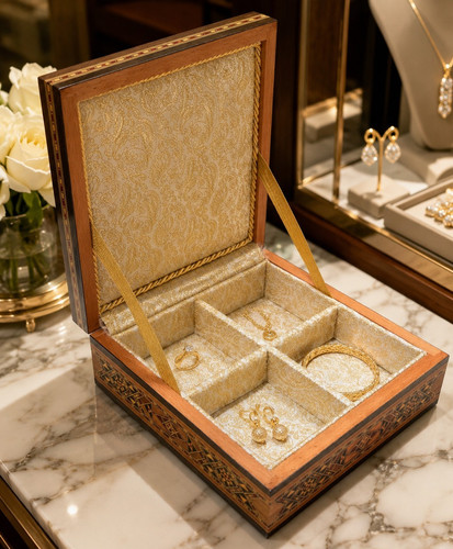 Wood inlay square - inlay, box