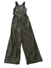 Next Petite Cotton Jumpsuit Size 12 Women EU 40 Vintage Khaki Spot NEW RRP £42