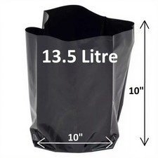 13.5 Litre Plant Poly Pots 10" x 10" Grow Bag Containers Hadopots Polythene