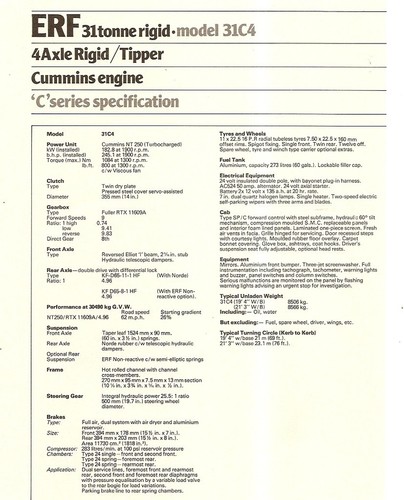 Truck brochure erf 31c4 - erf,