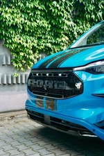 2024+ Ford Transit Custom Front Grille Raptor Style Gloss Black White Light