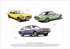 FORD CONSUL & GRANADA MK1 - Fine Art Print A3 size - GXL Consul GT & Ghia Coupe