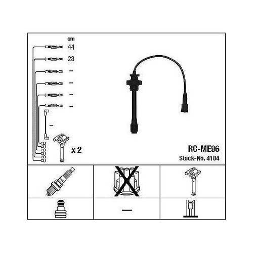 Ignition cable kit ngk - cable, 4104