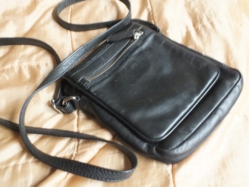 Black leather mini shoulder - mini,