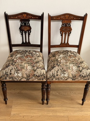 Edwardian inlaid mahogany - inlaid,