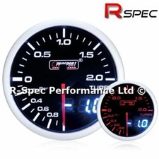 Prosport 52mm Dual Display Amber / White Stepper Motor Turbo Boost Gauge - BAR 