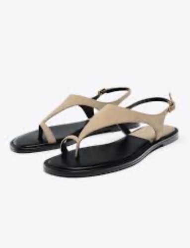 Zara beige suede sandals - suede, size
