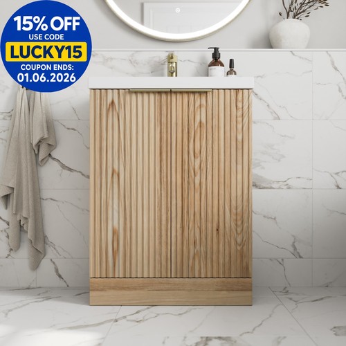 Fluted 600mm bathroom vanity - fluted,
