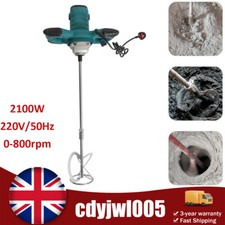 2100W Electric Plaster Paddle Mixer Mortar Cement Paint Stirrer 0-800rpm