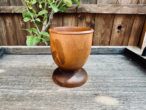 Vintage turned wooden goblet - turned,