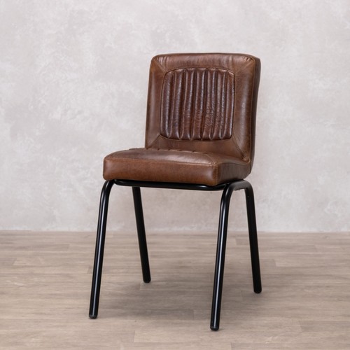 Chestnut leather dining - chestnut, chair
