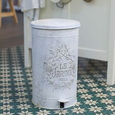 Vintage Metal Trash Can With