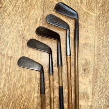 5 Old Golf Clubs All Wooden