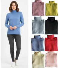 Ladies Marks Roll Neck Jumper Polo Long Sleeved Wool Blend Super Soft Sweater