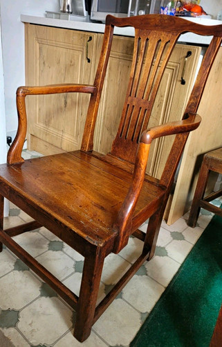 Georgian elm hall chair - elm,