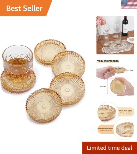 Clear coaster set glass - clear,