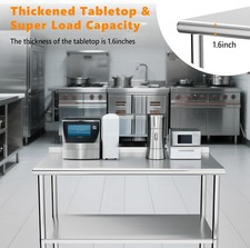 Stainless Steel Commercial Catering Table Kitchen WorkTop Prep Table Worktop UK