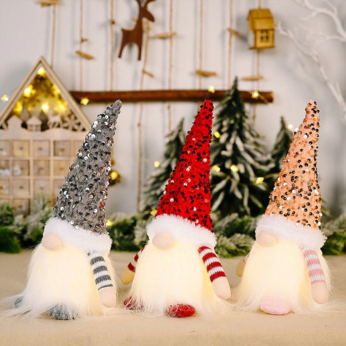 Led christmas gnomes plush - led,