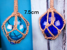 7.5cm Glass Fisherman Floats Blue Turquoise Nautical Decor Float