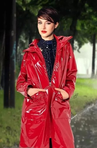 Women red pvc vinyl shinny - pvc,