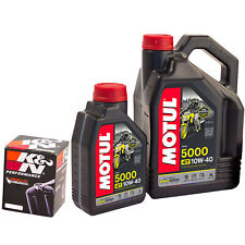 Motul 5000 10W40 Engine Oil 5L & K&N Oil Filter For Kawasaki Z250 SL 2016