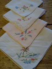 4 Vintage Ladies Embroidered